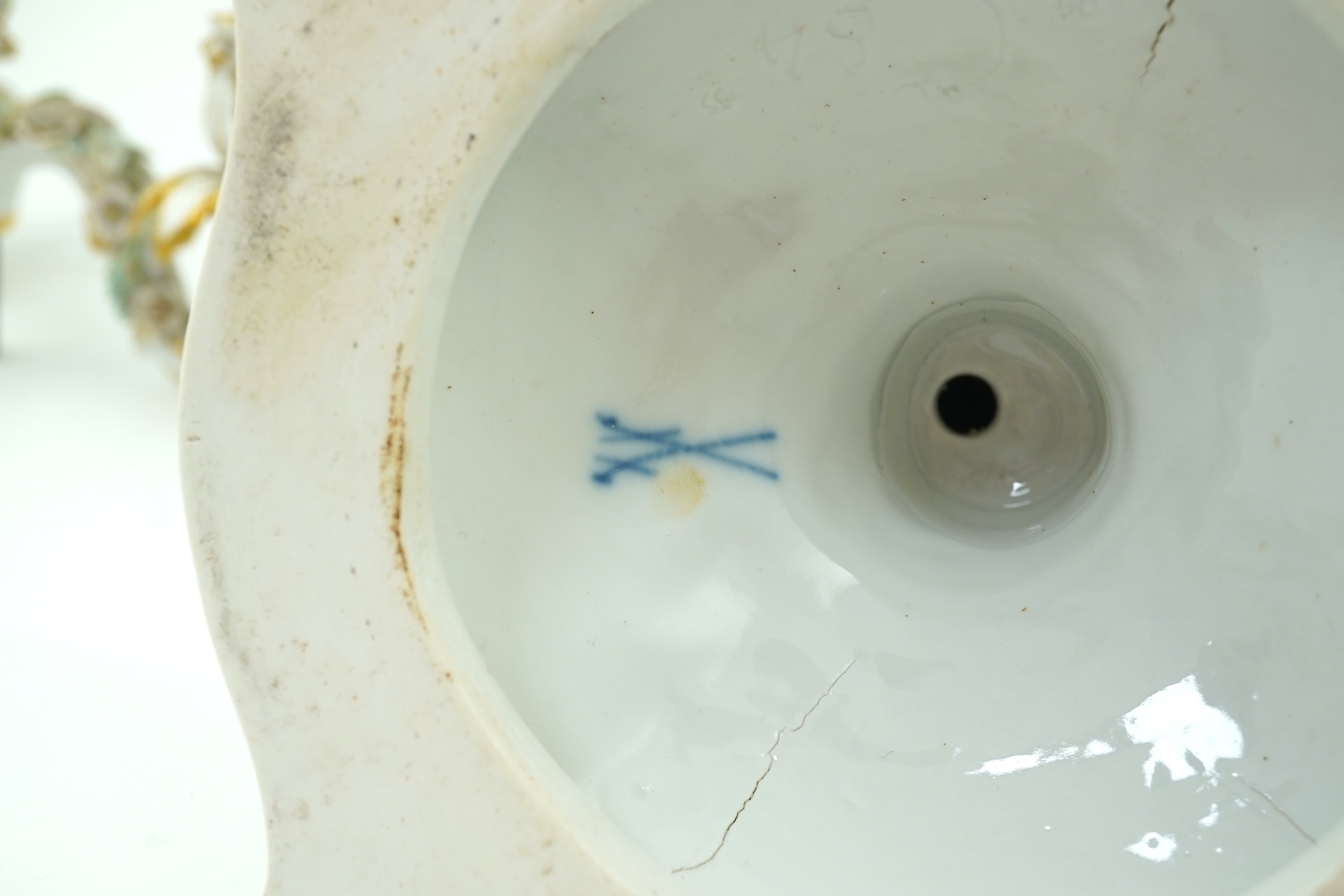 A Meissen figural candelabra, late 19th century